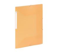 Viquel - Carpeta de plástico de gran capacidad con 3 solapas - Caja archivadora A4 con etiqueta de identificación - Naranja translúcido