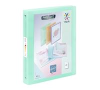 Viquel - Carpeta suave A4 MAXI personalizable con 4 anillas, respaldo de 4 cm, para documentos A4, color verde translúcido