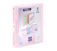 Viquel - Carpeta suave A4 MAXI personalizable con 4 anillas, respaldo de 4 cm, para documentos A4, color rosa translúcido