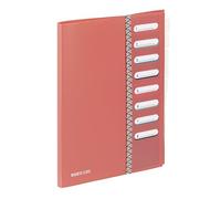 Viquel - Clasificador A4 8 compartimentos Business CLASS - Organizador de respaldo con cierre elástico para oficina y hogar, color rojo coral