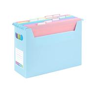 Viquel EASYCASE - Caja de clasificación con 8 carpetas colgantes A4 RAINBOW Pastel, color azul pastel