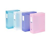 Viquel - Juego de 4 cajas de archivo de plástico - 4 cajas de almacenamiento de gran capacidad - Cajas de almacenamiento de Propysoft a juego - 100 mm