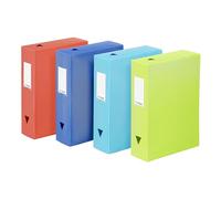 Viquel - Juego de 6 cajas de plástico FEEL'EASY - Caja de almacenamiento CLASS DOC - Espalda de 8 cm - 4 colores
