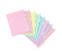 Viquel - Lote de 8 carpetas colgantes de plástico RAINBOW PASTEL - Color pastel - Plástico resistente - Ficha de identificación - Surtido de 5 colores