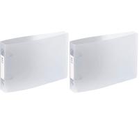 VIQUEL PROPYSOFT - Archivador de fichas (25 x 16,5 cm, etiqueta de rebanada, plástico flexible, 2 anillas, capacidad de 100 fichas Bristol - Origen Francia - transparente (Paquete de 2)