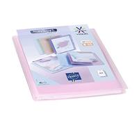 Viquel - Protector de documentos personalizable - Encuadernación A4 - Portavistas de 120 vistas (60 bolsas) Propysoft - Fundas transparentes y lisas, color rosa translúcido