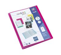 Viquel - Protector de documentos personalizable - Encuadernación A4 - Portavistas de 80 vistas (40 bolsillos) - Fabricado en Francia - Fundas de alta calidad - Rojo frambuesa translúcido