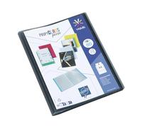 Viquel - Protector de documentos personalizable - Encuadernación A4 - Portavistas de 80 vistas (40 bolsillos) - Fabricado en Francia - Fundas de alta calidad - Negro translúcido