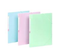 Viquel Rainbow Pastel - Carpeta de plástico (3 fundas A4, con etiquetas de identificación, cierre elástico, 3 unidades), color azul y verde