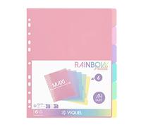 Viquel Rainbow Pastel - Juego de 6 separadores de plástico (24,5 x 30,5 cm), diseño de arco iris Pastel, color pastel