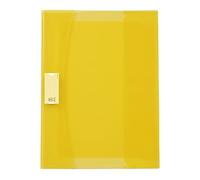 Viquel Strong Cover - Protector de cuaderno 24 x 32 de plástico amarillo - Calidad superior - Parte trasera reforzada - Con solapas marcapáginas