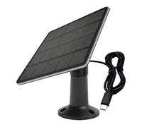 VIRELLO Panel solar de 5 W para cámaras de seguridad, IP67 resistente al agua con puerto USB-C, compatible con Ring Eufy Reolink, cable ajustable, fuente de alimentación al aire libre
