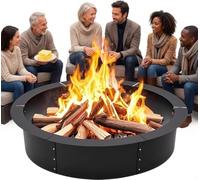 Virimolo - Anillo para chimenea, exterior, redondo, de acero al carbono, inserción/marco de brasero DIY, diámetro 122 cm o 152,5 cm, altura 22,8 cm, revestimiento de pintura de alta temperatura