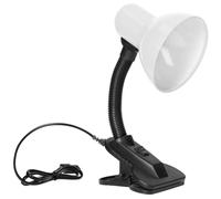 Virone LATSA Luz Lectura - Luz Para Leer - Lampara Lectura Con Pinza 40W E27 Acero + Plástico Longitud del cable de alimentación aprox. 90 cm (Blanco)