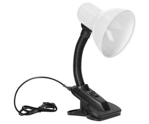 Virone LATSA Luz Lectura - Luz Para Leer - Lampara Lectura Con Pinza 40W E27 Acero + Plástico Longitud del cable de alimentación aprox. 90 cm (Blanco)