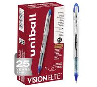 Vision Elite Roller Ball Stick Waterproof Pen, Blue Ink, Bold
