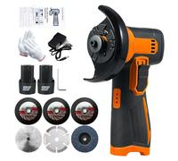 Vislone Kit de amoladora angular con batería de 12 V y cepillo, disco abrasivo de 75 mm/3 pulgadas, herramienta de amoladora angular ligera con 2 baterías de iones de litio de 1300 mAh y cargador