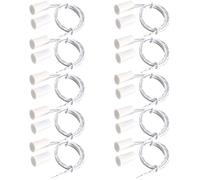 VISSQH 10pcs RC-33 Interruptor de láminas magnético, Alarma, Sensor de Contacto para Puerta o Ventana de Seguridad, cableado empotrable, NC Puerta Ventana Contacto，Color Blanco,Cilíndrica