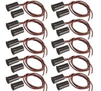 VISSQH 10pcs RC-33 Interruptor de láminas magnético, Alarma, Sensor de Contacto para Puerta o Ventana de Seguridad, cableado empotrable, NC Puerta Ventana Contacto，marrón,Cilíndrica