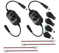 VISSQH 2 x Atenuador LED 12V,Tira de luces LED Interruptor de atenuación con Giratorio Interruptor Controlador