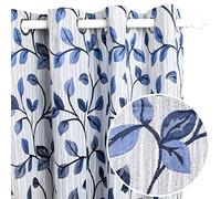 Viste tu hogar Pack 2 Cortina Decorativa Opaca con Ojales, Estilo Simple y Elegante, para Salón, Habitación y Dormitorio, 2 Piezas, 150X260 CM, Azul