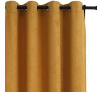 Viste tu hogar Pack 2 Cortinas de Terciopelo Holandés con Patrón de Cuadros, 150x260 cm, Opacas, Suaves y Elegantes, Fácil Mantenimiento, Salón, Dormitorio y Oficina, Mostaza