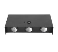 Vistreck Aplique de Pared a Pilas con Sensor de Movimiento y USB Recargable - Luz LED Magnética Arriba hacia Abajo para Interiores (Negro)