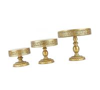 Vistreck Juego de Soporte para Pasteles Dorado de 3 Niveles: Elegante Expositor Postres Metal para Fiestas y Decoración del Hogar