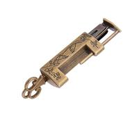Vistreck Mini Candado Vintage de Estilo Chino para Muebles, Joyeros y Gabinetes - Diseño Antiguo Grabado con Flores de Urraca (bronce urraca)
