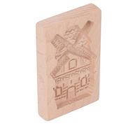 Vistreck Molde de Madera para Galletas, Molde de Sello Prensa Galletas Reutilizable Madera Haya para Delicias Hornear (Molino)
