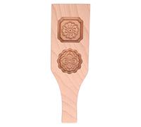 Vistreck Molde Mooncake con 2 Agujeros - Herramienta China para Hornear de Madera para Pasteles y Postres (【38948】Círculo cuadrado de 2 orificios 65)