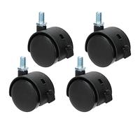 Vistreck Ruedas de PU de 4 Piezas 1,5 Pulgadas con Freno, Ruedas Universales para Gabinetes, Estanterías y Carritos, Movilidad Rodadura Suave