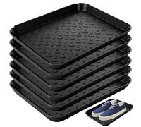 VISTTUSFINE 6 bandejas de goteo para zapatos, 35 x 27,5 x 3 cm | Bandeja antideslizante para zapatos de plástico para lluvia y nieve, zapatero, alfombrilla de comida para perros