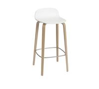 Visu Taburete de Bar con Base de Madera Blanco/ Roble Al. 88,5