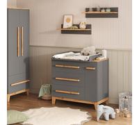 VitaliSpa Cambiador Malia, Gris/Artisan, 98 x 98 cm con cajones