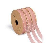 Vitalizart Cinta de Organza de 0,95 cm x 27,4 m Rosa, 3 Rollos x 9,14 m, Cinta Decorativa para Envolver Regalos, Manualidades, Lazos para Árboles de Navidad, Invitaciones de Boda