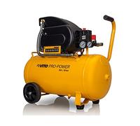 Vito - Compresor (50 L, 10 bar, 2,5 CV, 1900 W, incluye reductor de presión, depósito de 50 l, 2 manómetros y 2 acoplamientos rápidos