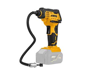 VITO Compresor de aire inalámbrico de 20 V LI, peso: 0,752 kg, presión máxima: 7 bar, 100 psi, tipo de motor: escobillas de carbón, adecuado para trabajos de alta presión (VIBCPCSFL20)