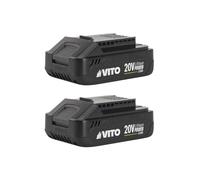 VITO - Lote de 2 baterías de litio de 20 V, 2 Ah, gama inalámbrica de 20 V, jardín y eléctrico portátil