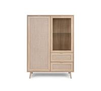 Vitrina 2 puertas 2 cajones 101,5 cm - impresión efecto ratán