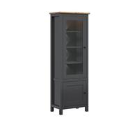 Vitrina 2 puertas con led duck gris antracita y madera