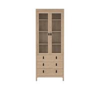 Vitrina 2 puertas de cristal enmarcadas y 3 cajones H199 cm - BARCELONA