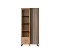 Vitrina 2 puertas y 2 cajones decoración roble l92 cm - lublin