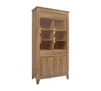 Vitrina 4 puertas raya madera