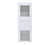 Vitrina 60x40x170 cm - puertas acrílicas, led, 2 estantes de vidrio, alta brillante - blanco