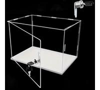 Vitrina acrílica con cerradura y llave, caja de almacenamiento transparente para coleccionables, trofeos y figuras, diseño de bricolaje para una organización y exhibición seguras