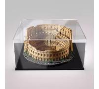 Vitrina acrílica para Lego 10276 modelo Coliseo Romano, vitrina acrílica transparente a prueba de polvo, caja de almacenamiento (modelo no incluido) (base negra)