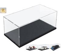 Vitrina acrílica transparente con base negra, dimensiones: 40x20x20 cm