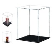 Vitrina acrílica transparente con base negra: protección para figuras de acción
