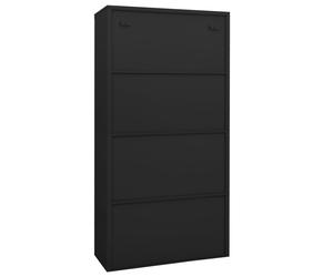 Vitrina "Alsenz" de acero, con cristal templado en color antracita. Dimensiones (largo/ancho/alto): 90x40x180 cm